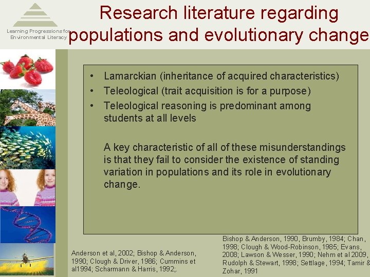 Research literature regarding populations and evolutionary change Learning Progressions for Environmental Literacy • Lamarckian Research literature regarding populations and evolutionary change Learning Progressions for Environmental Literacy • Lamarckian