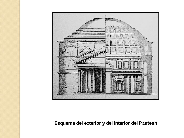 Esquema del exterior y del interior del Panteón 