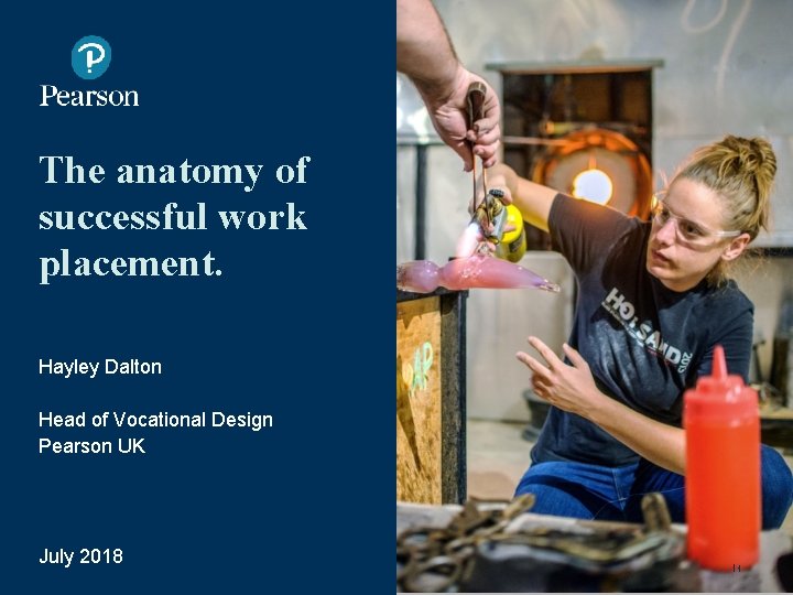 The anatomy of successful work placement. Hayley Dalton Head of Vocational Design Pearson UK