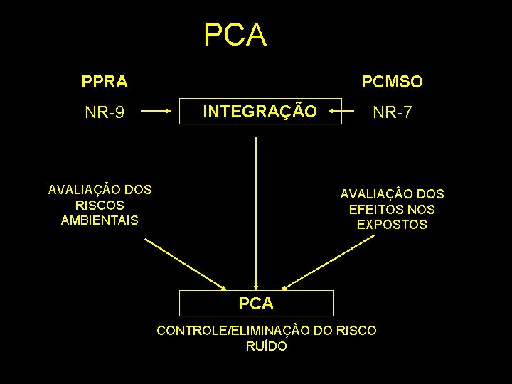 PCA PPRA NR-9 PCMSO INTEGRAÇÃO AVALIAÇÃO DOS RISCOS AMBIENTAIS NR-7 AVALIAÇÃO DOS EFEITOS NOS