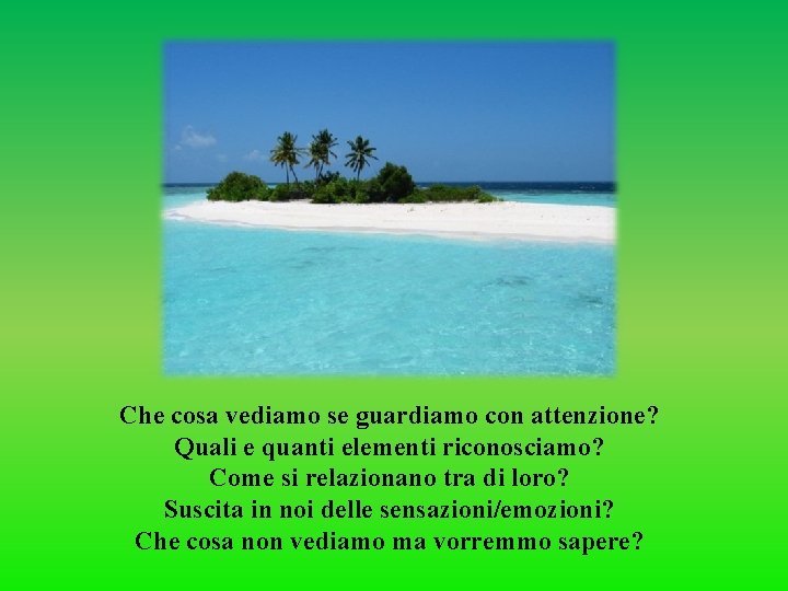 Che cosa vediamo se guardiamo con attenzione? Quali e quanti elementi riconosciamo? Come si