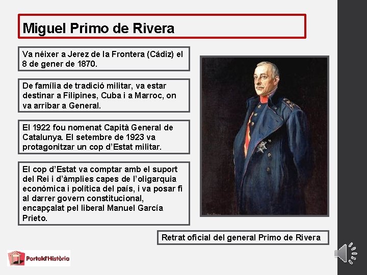 Miguel Primo de Rivera Va néixer a Jerez de la Frontera (Cádiz) el 8
