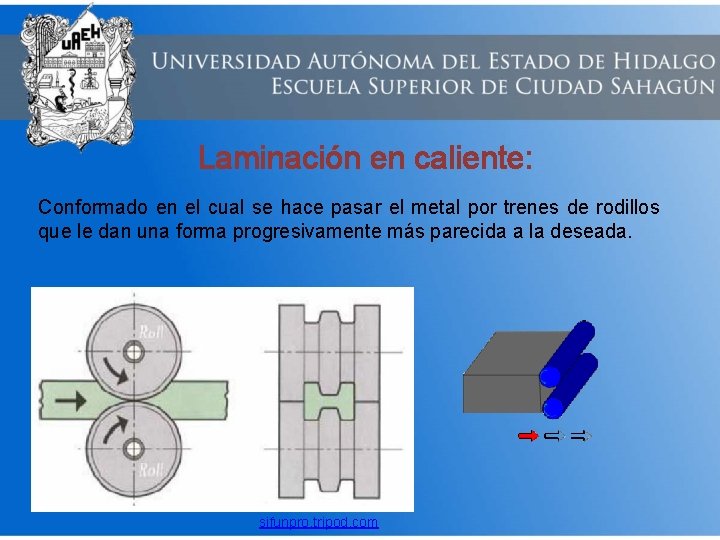 Laminación en caliente: Conformado en el cual se hace pasar el metal por trenes