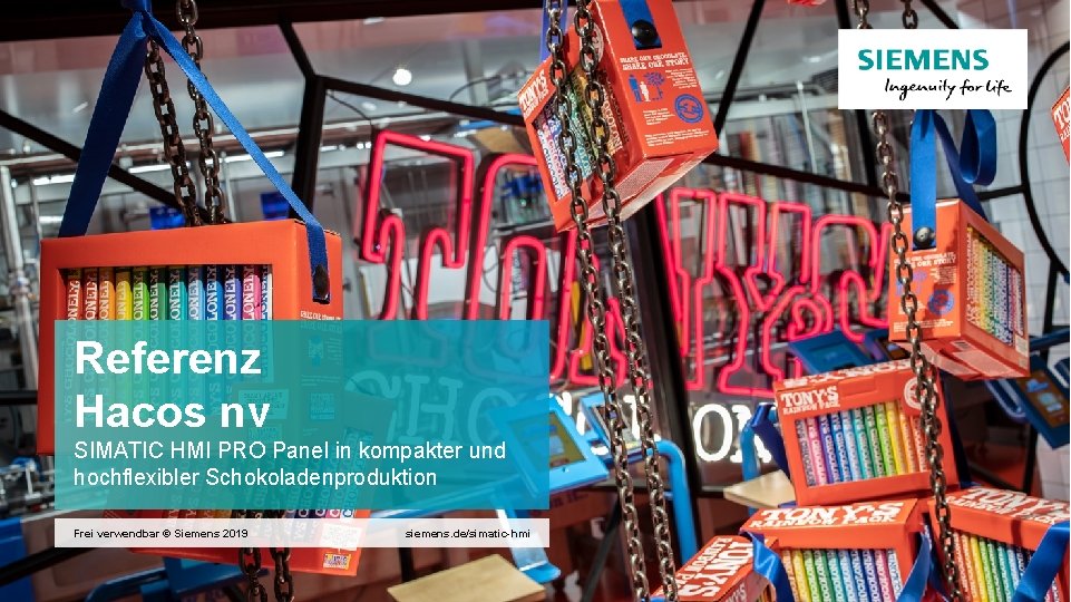 Referenz Hacos nv SIMATIC HMI PRO Panel in kompakter und hochflexibler Schokoladenproduktion Frei verwendbar