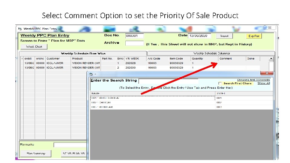 Select Comment Option to set the Priority Of Sale Product 
