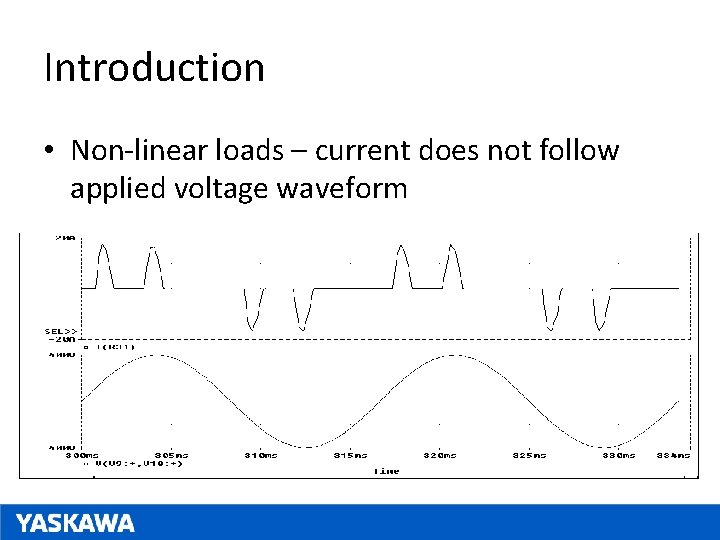 Introduction • Non-linear loads – current does not follow applied voltage waveform 