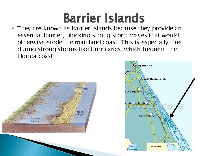  Barrier Islands They are known as barrier islands because they provide an essential