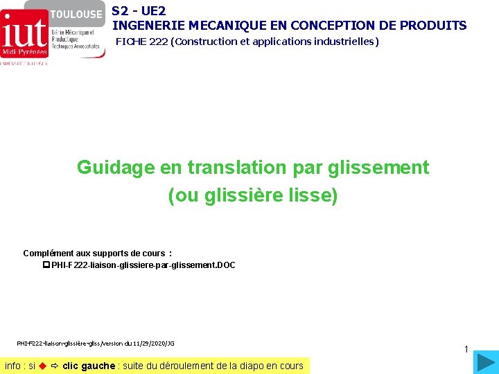 S 2 - UE 2 INGENERIE MECANIQUE EN CONCEPTION DE PRODUITS FICHE 222 (Construction