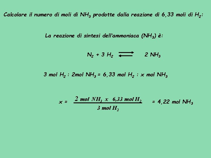 Calcolare il numero di moli di NH 3 prodotte dalla reazione di 6, 33