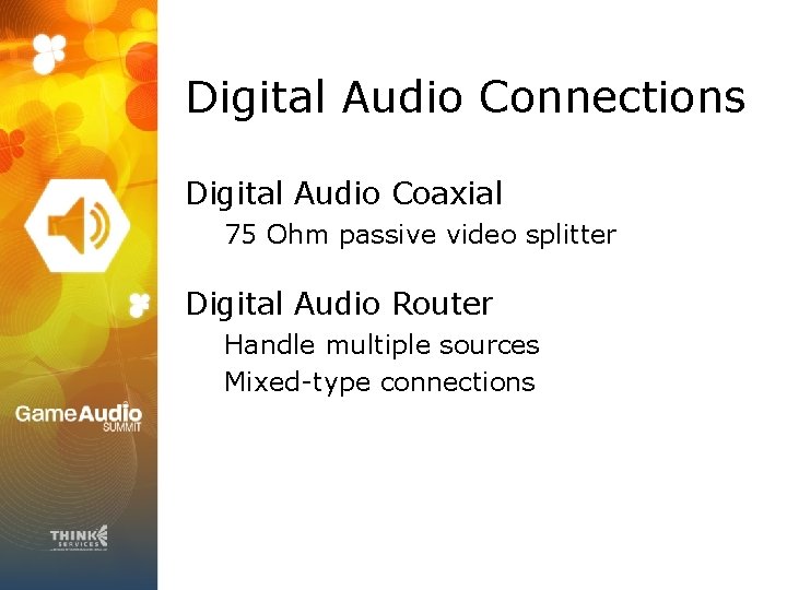 Digital Audio Connections Digital Audio Coaxial 75 Ohm passive video splitter Digital Audio Router