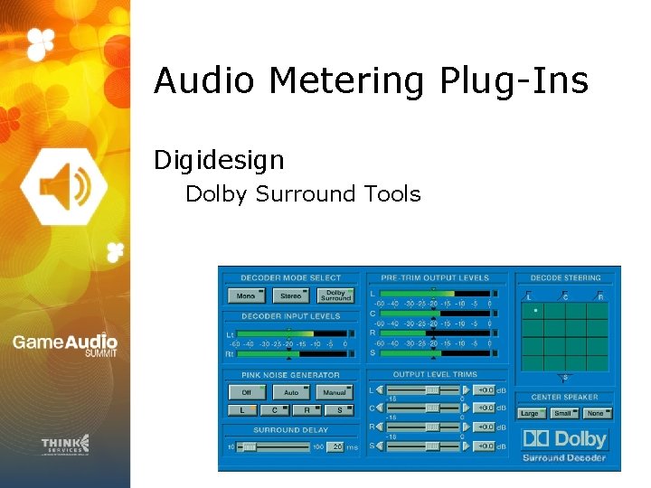 Audio Metering Plug-Ins Digidesign Dolby Surround Tools 