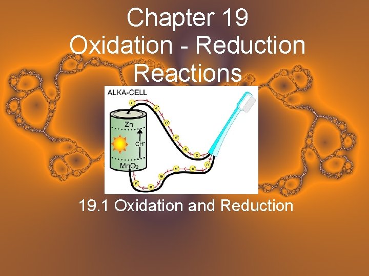 Chapter 19 Oxidation - Reduction Reactions 19. 1 Oxidation and Reduction 