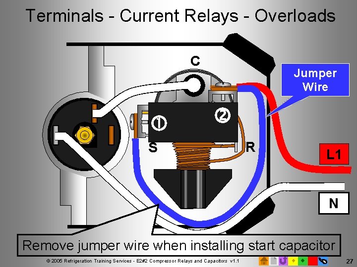 Terminals - Current Relays - Overloads C Jumper Wire S R L 1 N