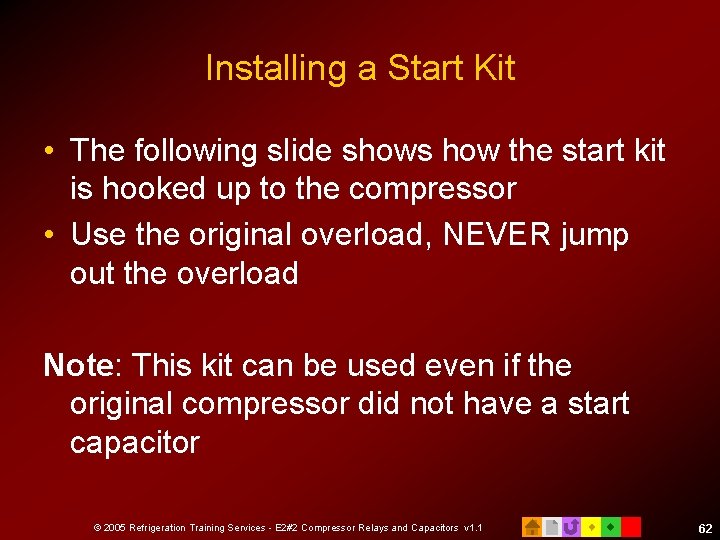 Installing a Start Kit • The following slide shows how the start kit is