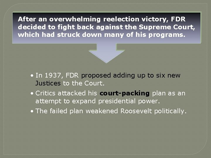 After an overwhelming reelection victory, FDR decided to fight back against the Supreme Court,