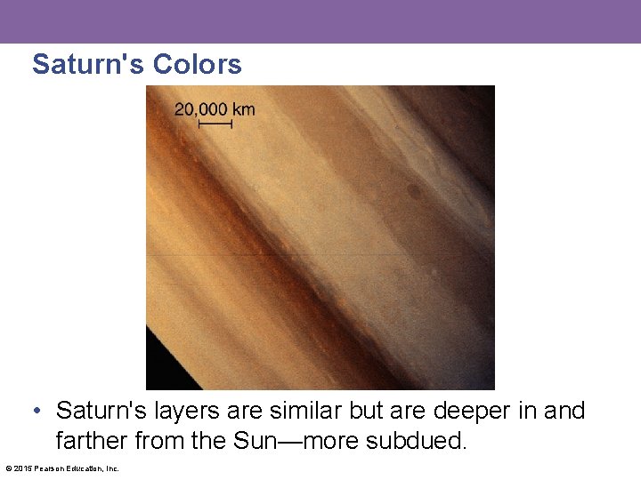 Saturn's Colors • Saturn's layers are similar but are deeper in and farther from