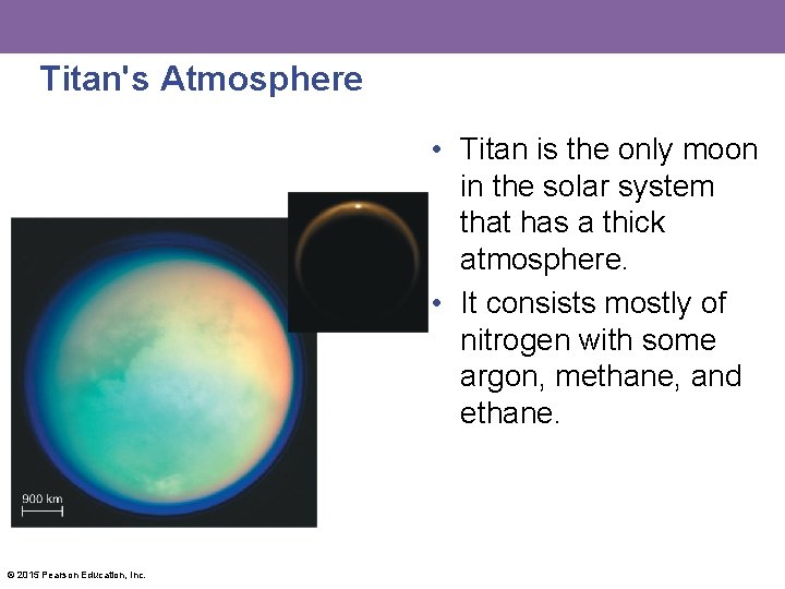 Titan's Atmosphere • Titan is the only moon in the solar system that has