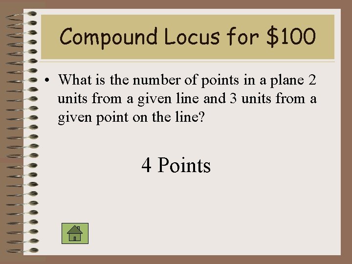 Compound Locus for $100 • What is the number of points in a plane