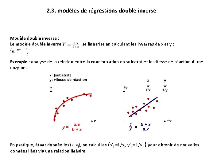 2. 3. modèles de régressions double inverse Modèle double inverse : Le modèle double