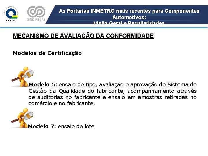 As Portarias INMETRO mais recentes para Componentes Automotivos: Visão Geral e Peculiaridades MECANISMO DE