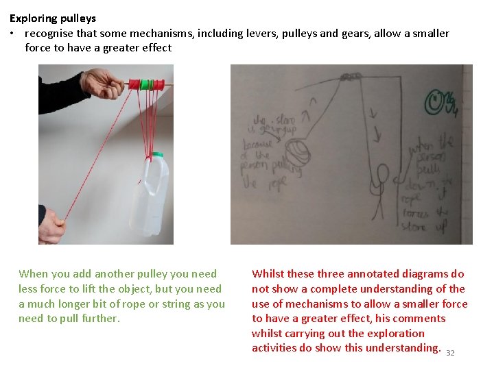 Exploring pulleys • recognise that some mechanisms, including levers, pulleys and gears, allow a