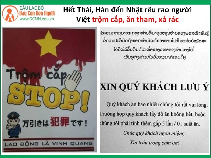 Hết Thái, Hàn đến Nhật rêu rao người Việt trộm cắp, ăn tham, xả