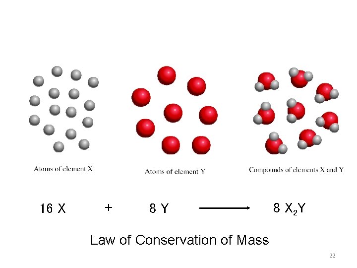 16 X + 8 Y 8 X 2 Y Law of Conservation of Mass 16 X + 8 Y 8 X 2 Y Law of Conservation of Mass