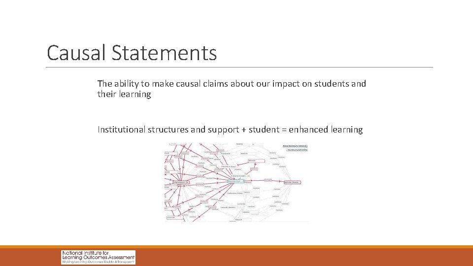 Causal Statements The ability to make causal claims about our impact on students and