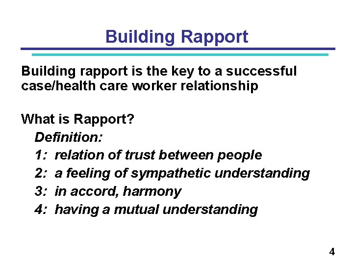 Communication Skills For Building Rapport During Contact Investigation