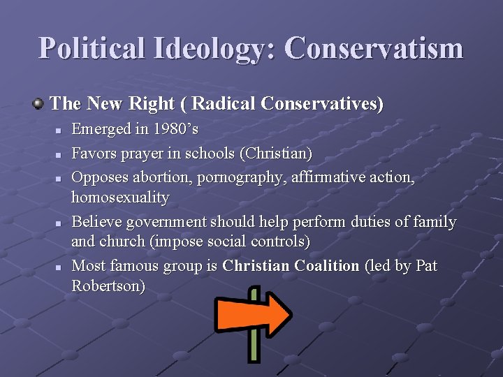 Political Ideology: Conservatism The New Right ( Radical Conservatives) n n n Emerged in