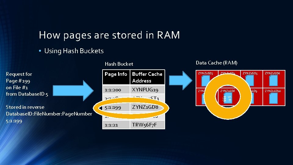 How pages are stored in RAM • Using Hash Buckets Hash Bucket Page Info