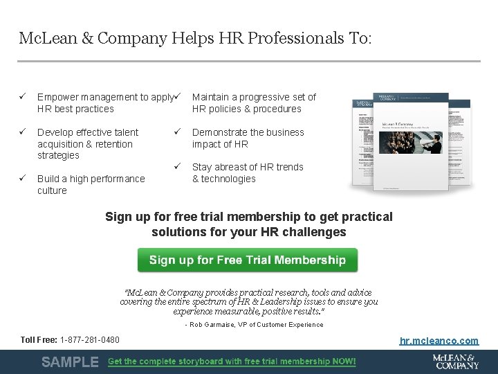 Mc. Lean & Company Helps HR Professionals To: ü Empower management to applyü HR