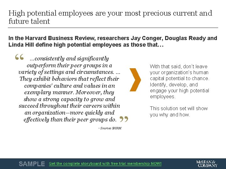 High potential employees are your most precious current and future talent In the Harvard