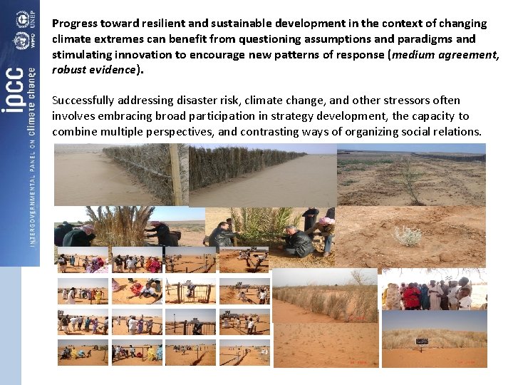Progress toward resilient and sustainable development in the context of changing climate extremes can