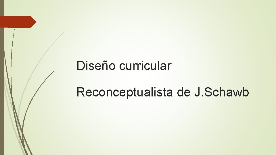 Diseño curricular Reconceptualista de J. Schawb 