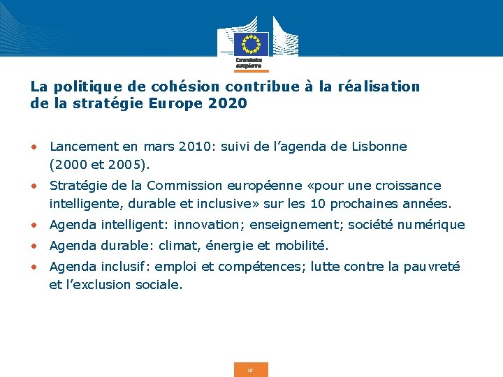 La politique de cohésion contribue à la réalisation de la stratégie Europe 2020 •