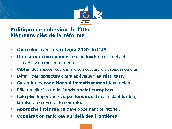 Politique de cohésion de l’UE: éléments clés de la réforme • Connexion avec la