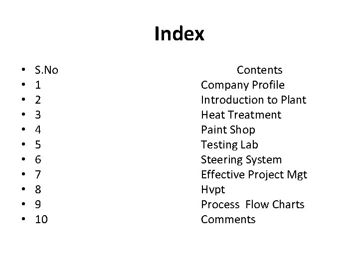 Index • • • S. No 1 2 3 4 5 6 7 8