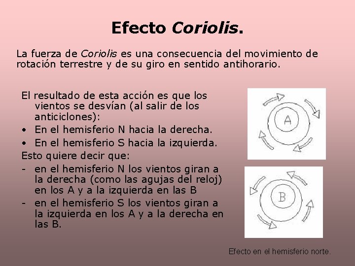 Efecto Coriolis. La fuerza de Coriolis es una consecuencia del movimiento de rotación terrestre