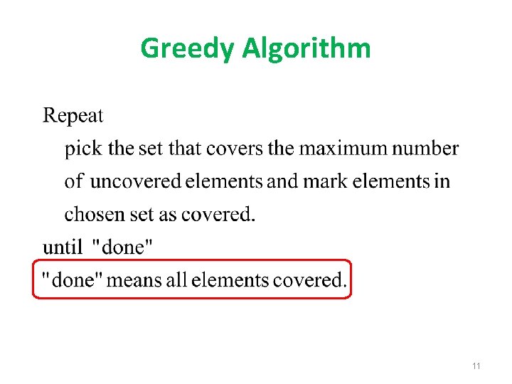 Greedy Algorithm 11 