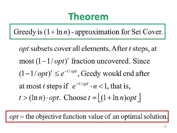 Theorem 13 