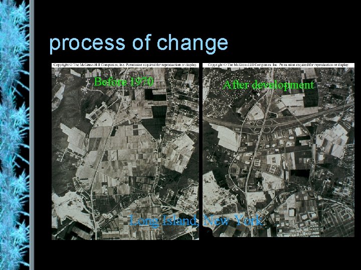 process of change Before 1970 After development Long Island, New York 