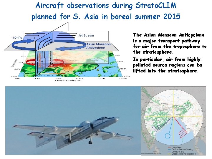 Aircraft observations during Strato. CLIM planned for S. Asia in boreal summer 2015 The Aircraft observations during Strato. CLIM planned for S. Asia in boreal summer 2015 The
