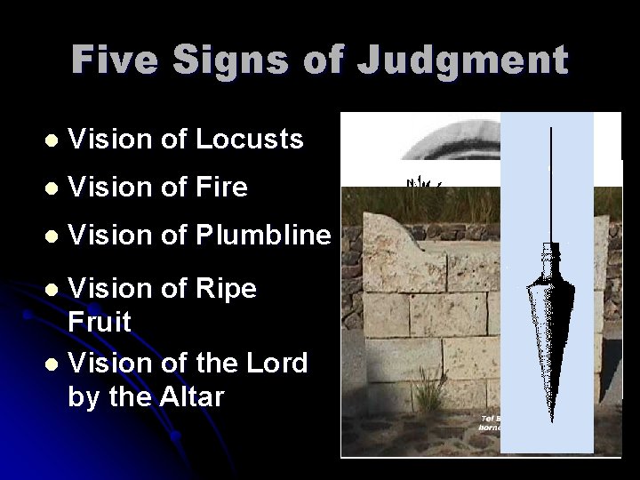 Five Signs of Judgment l Vision of Locusts l Vision of Fire l Vision