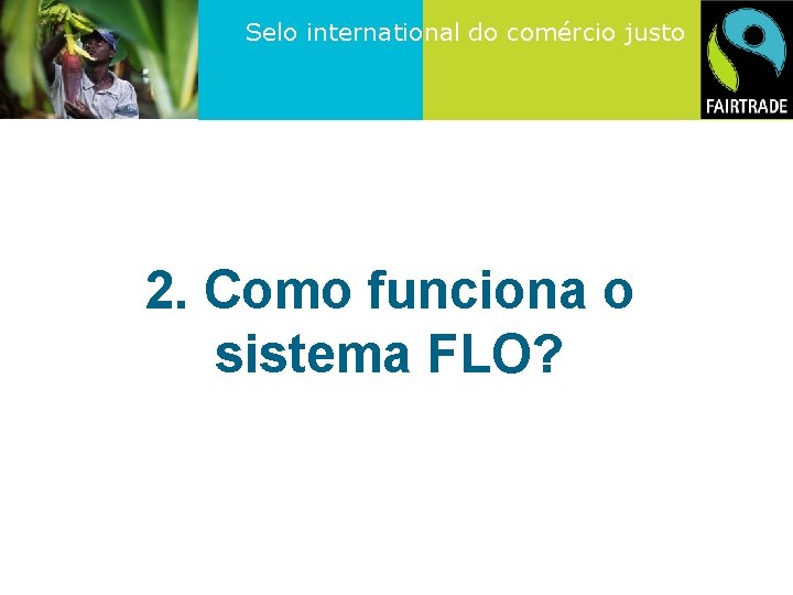 Selo international do comércio justo 2. Como funciona o sistema FLO? 