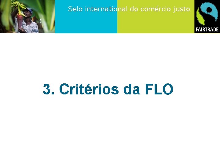 Selo international do comércio justo 3. Critérios da FLO 