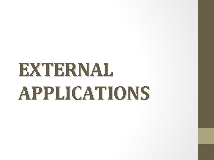 EXTERNAL APPLICATIONS 