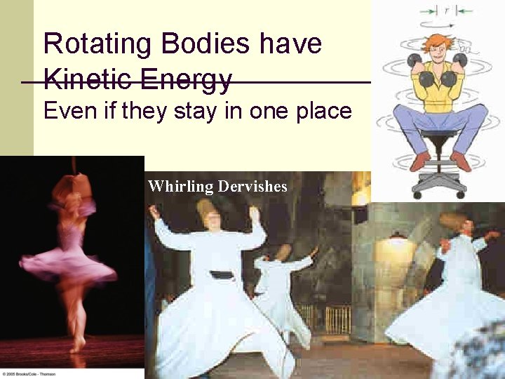 Rotating Bodies have Kinetic Energy Even if they stay in one place Whirling Dervishes