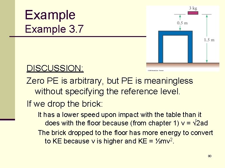 Example 3. 7 DISCUSSION: Zero PE is arbitrary, but PE is meaningless without specifying