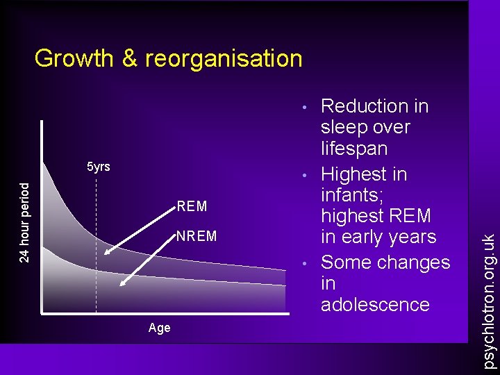  • 5 yrs 24 hour period • REM NREM • Age Reduction in